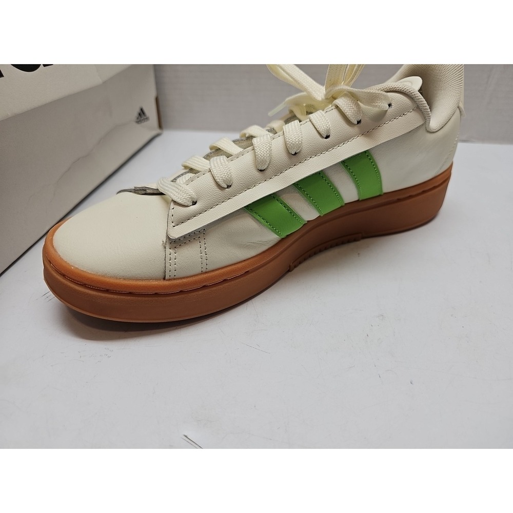Women's Adidas Originals Grand Court Alpha Off-White/Semi Lucid Lime/Gum 11 - Picture 11 of 14